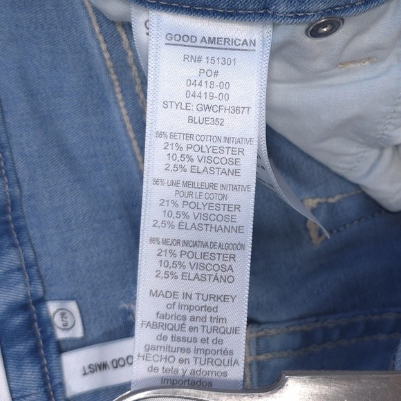 GOOD AMERICAN Size 6/28‎ Jeans GOOD WAIST Crop Raw Edge GWCFH367T Blue 352 - Picture 16 of 16